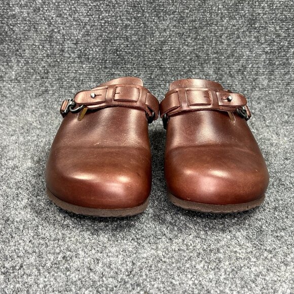 Papillio By Birkenstock Dana Wedge Clogs Women's 8 Brown Leather Slip On Sandals - Picture 2 of 13